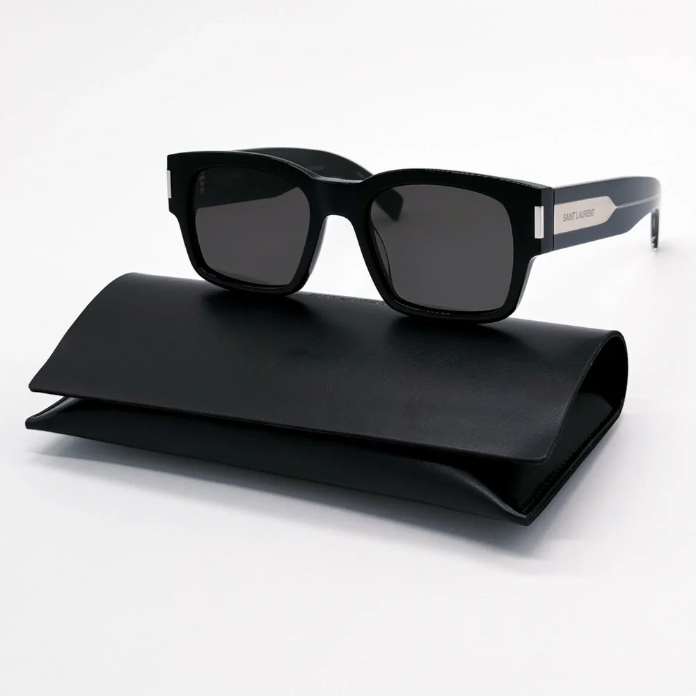 NEW SAINT LAURENT SL617 001 SQUARE BLACK SL 617 001 UNISEX SUNGLASSES